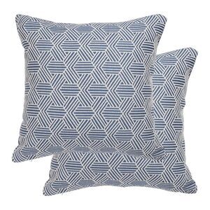 2 Piece Geometric Decorative Throw Pillow Covers for Sofa Bed, 18"x18", Blue-#4